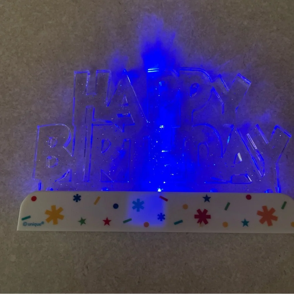 2! Birthday MultiColor Light Up 3mode Flashy Cake Toppers Reusable